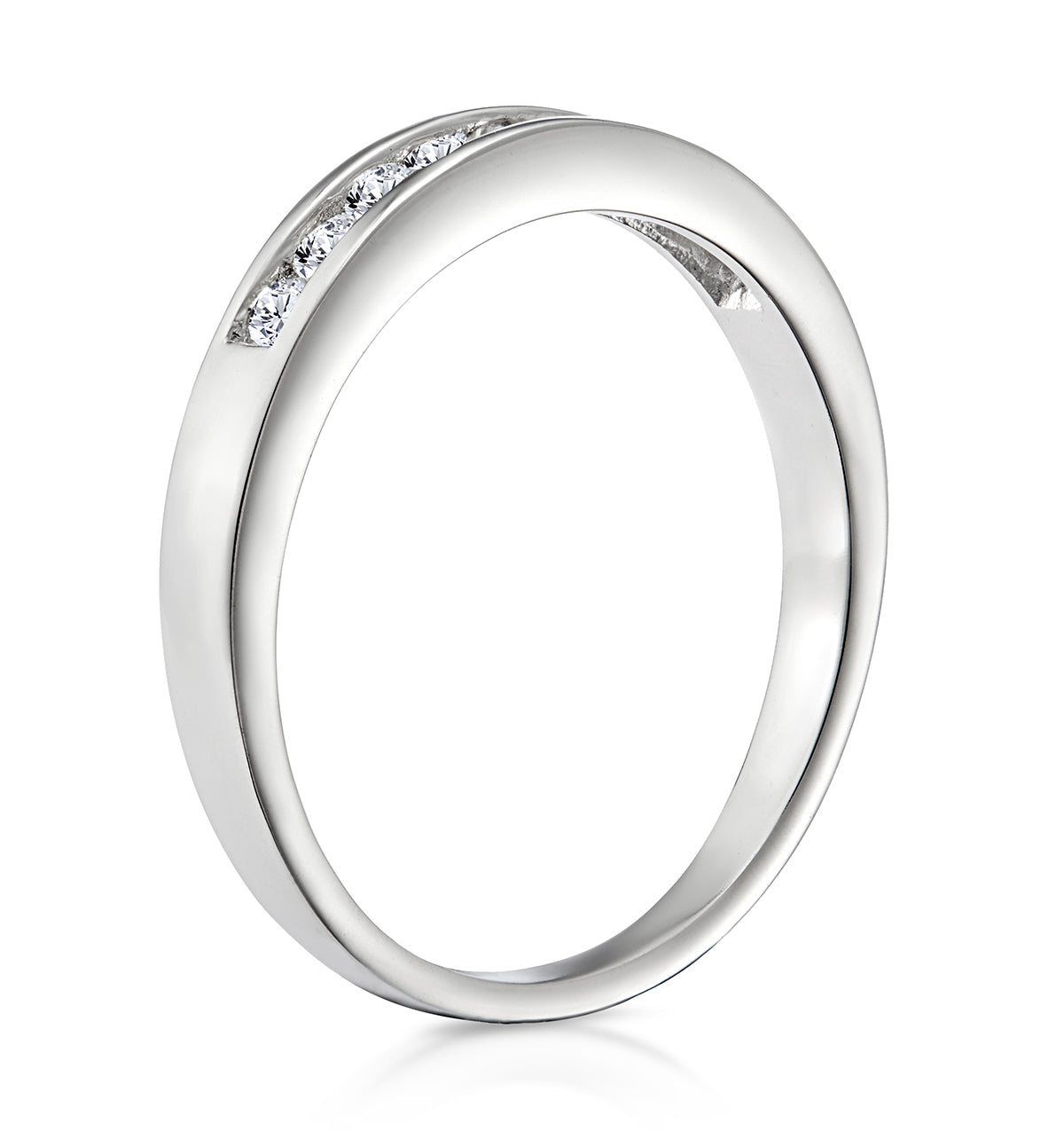 Rae Half Eternity Ring Channel Set 0.25CT Diamond 9K White Gold